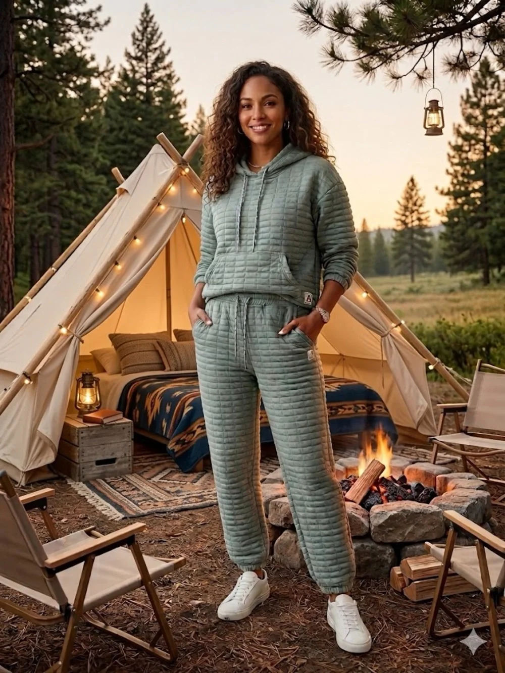 Avalanche Women’s Quilted Hoodie & Joggers Set - Sage Green Size M